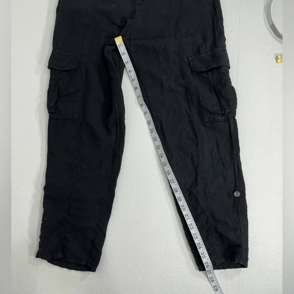 Zara cargo pants linen blend black size 00